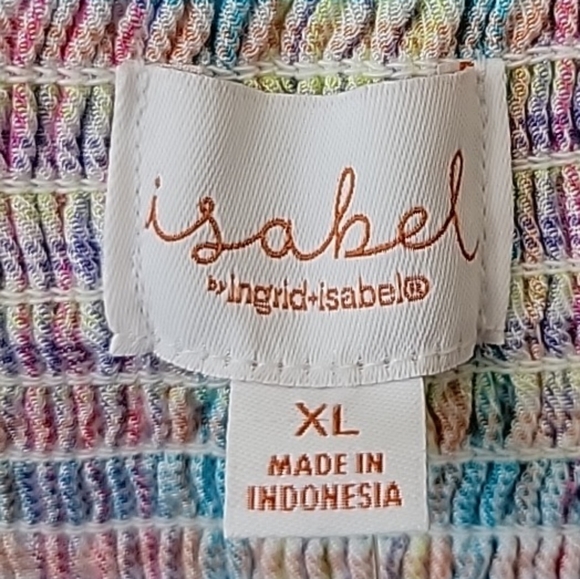 Ingrid & Isabel Woven Peek-a-boo Tie-Front Smocked Maternity Top Plaid-Size XL - Picture 3 of 7